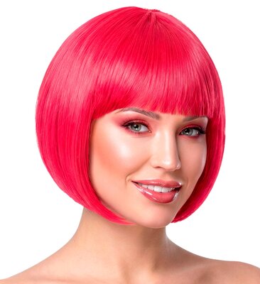 Dámská paruka hot pink, účes bob