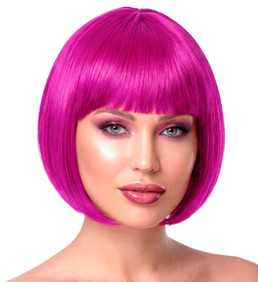 Dámská paruka magenta, účes bob