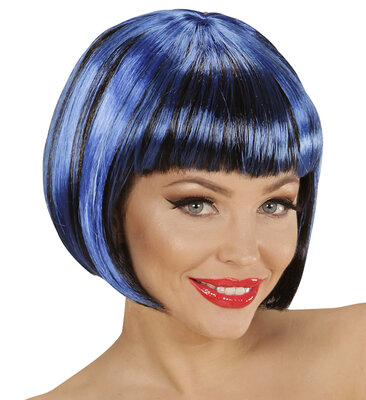 Dámská paruka mikádo s ofinou černo modrá