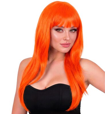 Dámská paruka s ofinou, oranžová