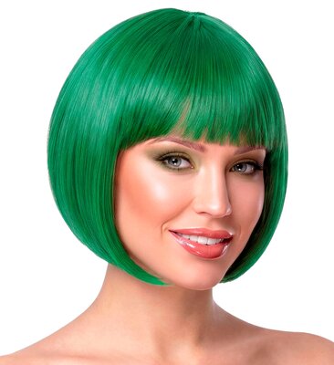 Dámská zelená paruka, účes bob