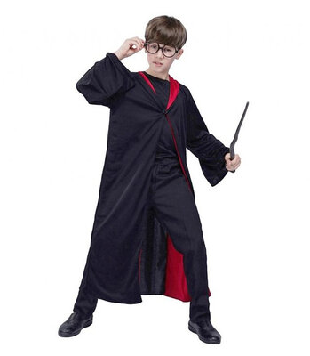 Dětský čarodějnický plášť, černý