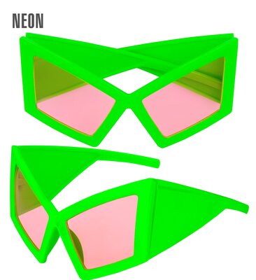 Brýle oversized v neonově zelené barvě