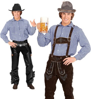 Pánská modrá kostkovaná košile