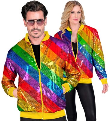 Unisex duhová bomber bunda s flitry
