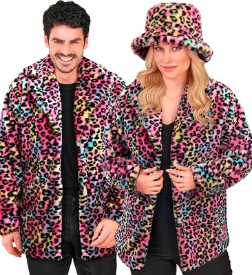 Unisex plyšová bunda s leopardím vzorem