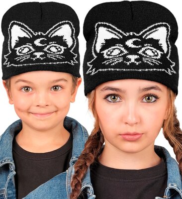 Dětská čepice beanie s kocourem