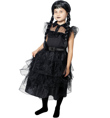 Dětský kostým Wednesday Addams pro věk 4-6 let