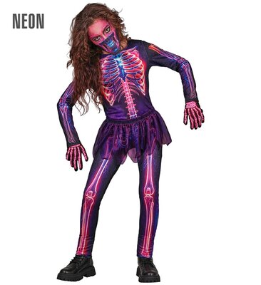 Dívčí kostým neonová kostra