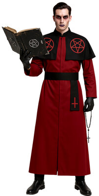 Pánský kostým satanistický kardinál, červený