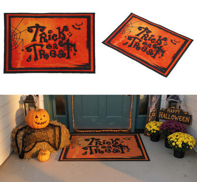 Rohožka s nápisem trick or treat, 58 × 38 cm