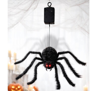 Pavouk na šňůrce se světlem, zvukem a pohybem, 80 cm